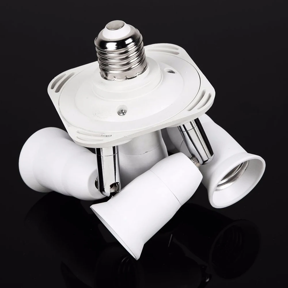 1pcs E27 4 in 1 Base Socket Splitter Light Lamp Bulb Adapter