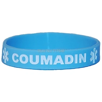

100pcs multicolor coumadin wristband silicone bracelets free shipping by FEDEX