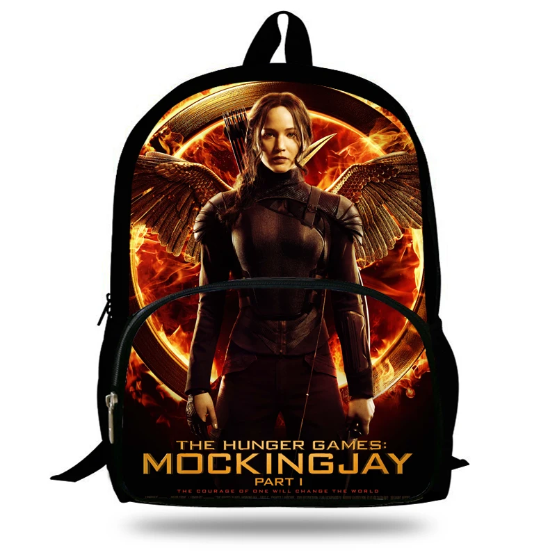 

16inch Popular Kids Games Print Bag For Teenagers Boys Girls The Hunger Games Mockingjay Backpack For School Children Bookbags