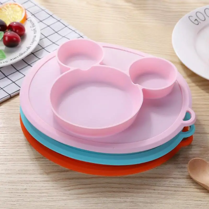 Детский Силиконовый поднос с мультяшным медведем в форме лапы, Детские обеденные блюда, всасывающая детская обучающая посуда, Детская миска для питомца