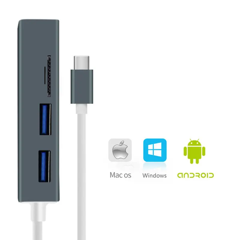 EASYA Thunderbolt 3 адаптер USB C концентратор USB C до Rj45 100 M Gigabit Ethernet для MacBook Pro/Air Тип-C с TF считыватель SD карт слот 3,0