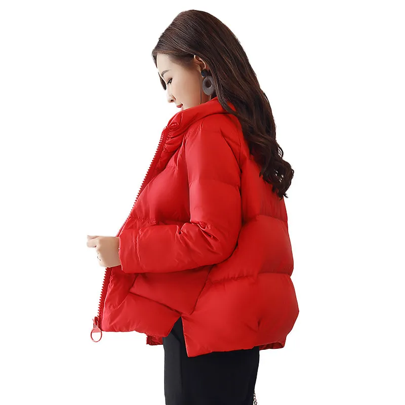 Осенне-зимнее женское пальто со стоячим воротником, утепленная короткая зимняя куртка с хлопковой подкладкой, манто Femme Hiver, тонкое теплое пальто C4974