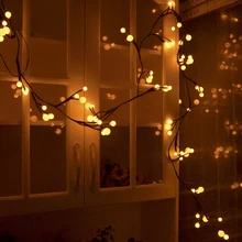 2,5 м 72-светодиодный Сказочный светильник, гибкий теплый белый круглая лампа с 8 режимами памяти, водонепроницаемый Рождественский Свадебный декор