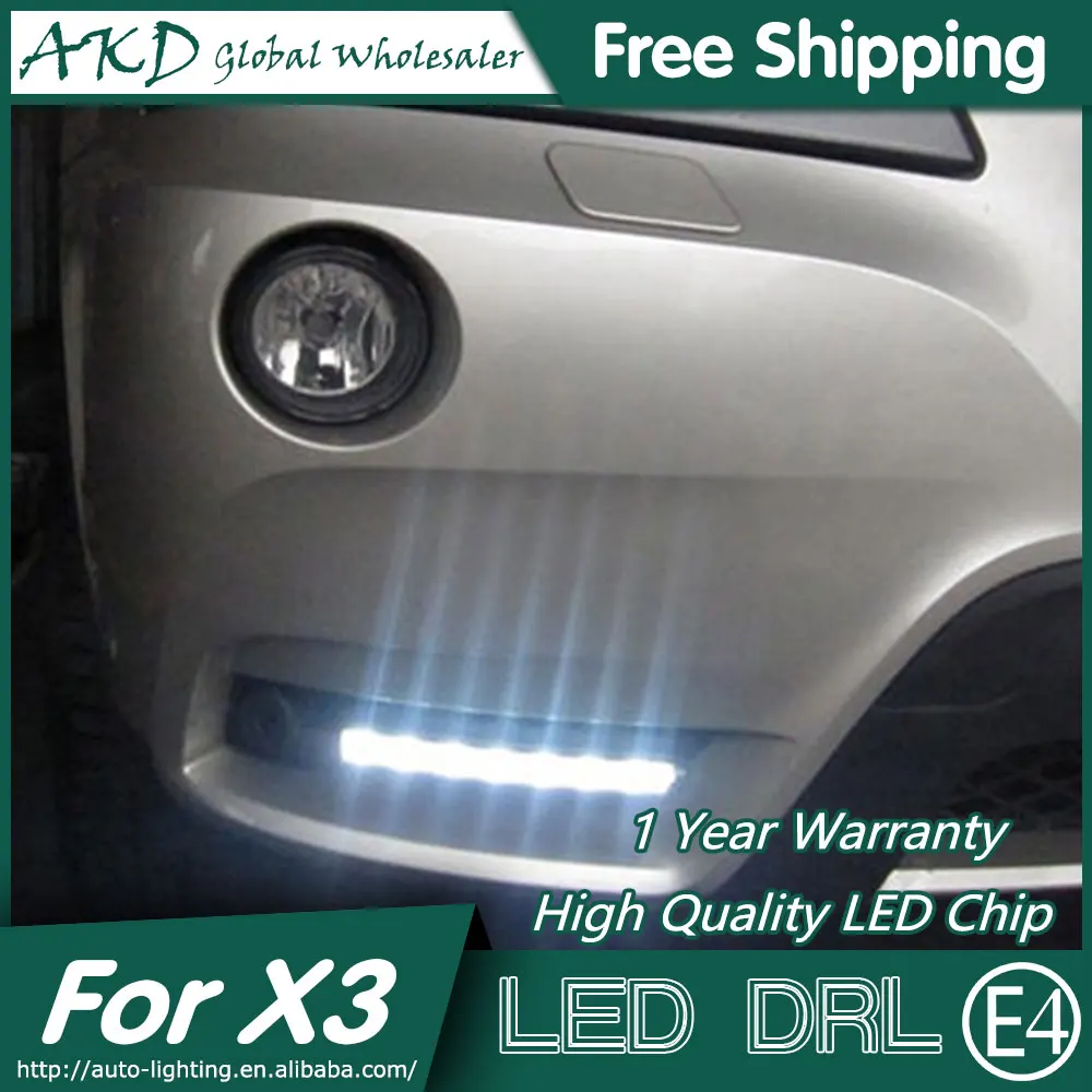 AKD Car Styling LED Fog Lamp for BMW X3 DRL 2010 2012 LED Daytime
