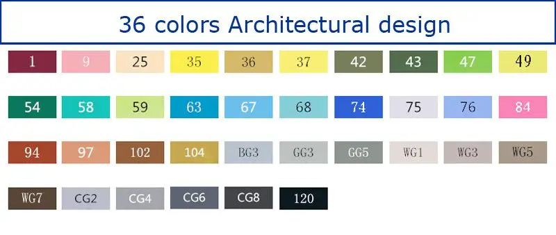 TouchFIVE 80 цветов Рисование маркер ручка кисть анимация набор маркеров для эскизов для художника манга графическое спиртовой маркер поставки - Цвет: T5 Architectural 36