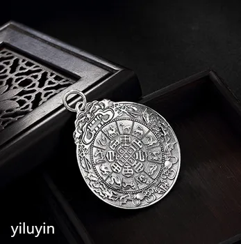 

KJJEAXCMY Jewelry, S999, pure silver, twelve Chinese zodiac, eight Guardian gods men's and women's hang ups.