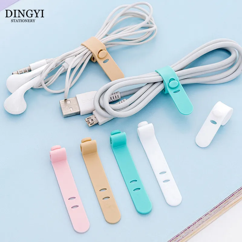 

DINGYI 4 Pcs/lot Silicone Cable Winder Earphone Clip Charger Organizer Management Protector Wire Cord Strap Hook Loop Holder