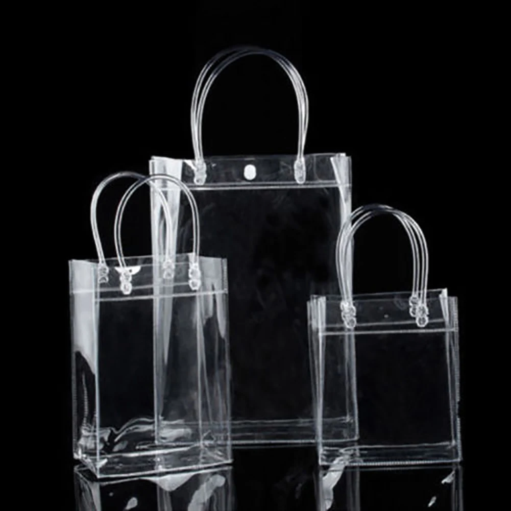 Clear Tote Shopping Bag Friendly Purse Transparent Handbag PVC Plastic Pouch Portable Food Packaging Easy To Carry Fashion Clear Tote Shopping Bag Friendly Purse Transparent Handbag PVC Plastic Pouch Portable Food Packaging Easy To Carry Fashion