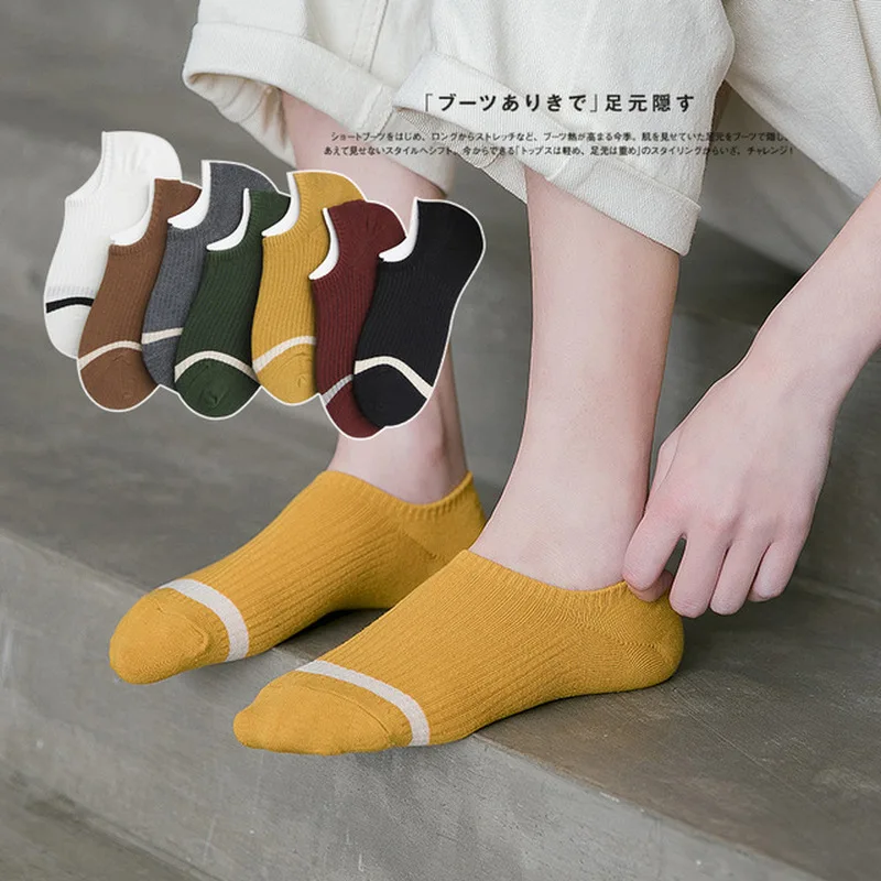 

2019 spring and summer new women's socks cotton breathable invisible boat socks horizontal casual socks women's anti-skid socks