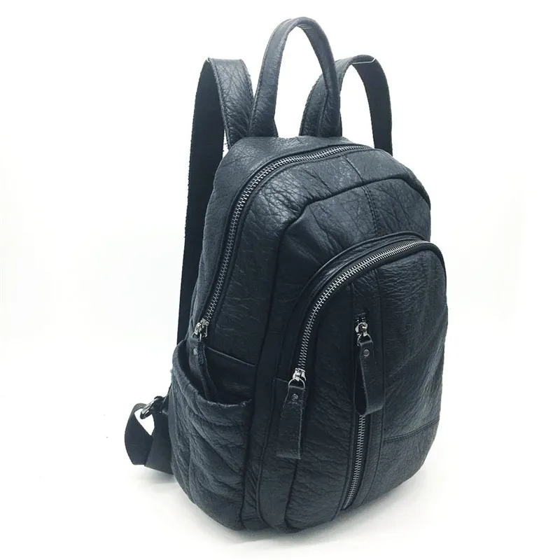 Collège Alavchnv Épaule Vache Sac Nouveau 5083 Peau Grande Vent De Couleur Dames Conception Casual Solide Première Capacité Noir Originale Couche r4xqzwrF
