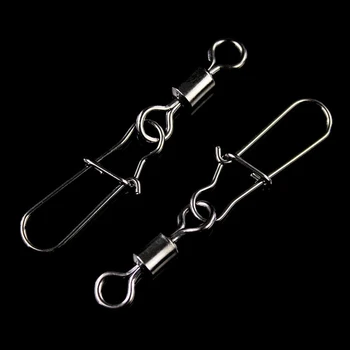 

100PCS/Box Fishing Swivels Connector 10 Compartments Plastic Tackle Boxes Rolling Swivel With Nice Snaps 1# -12# Each Size 10PCS