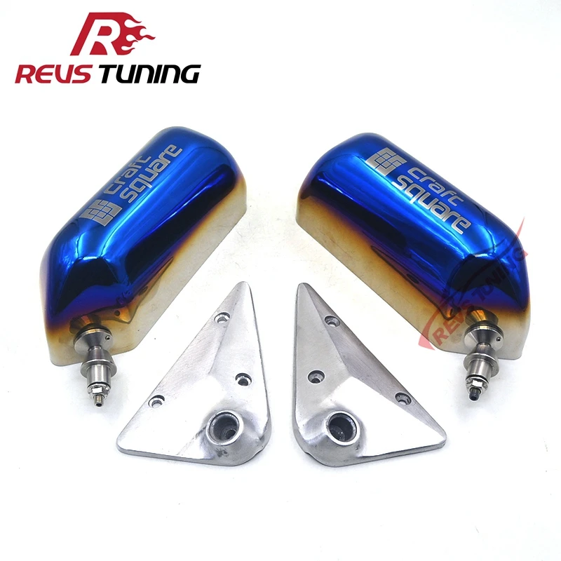 

1Pair F1 Style Universal Blue Color Steel Wide Angle Drfit Car Auto Racing Rear View Rearview Mirror Side Mirror Glass