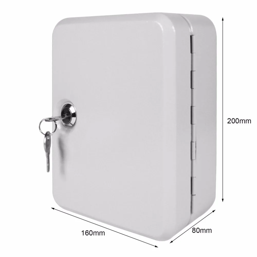Key Cabinet Box 20 Tags Fobs wall Mounted Lockable Security Metal cupboard Safe for Home Property Management Company