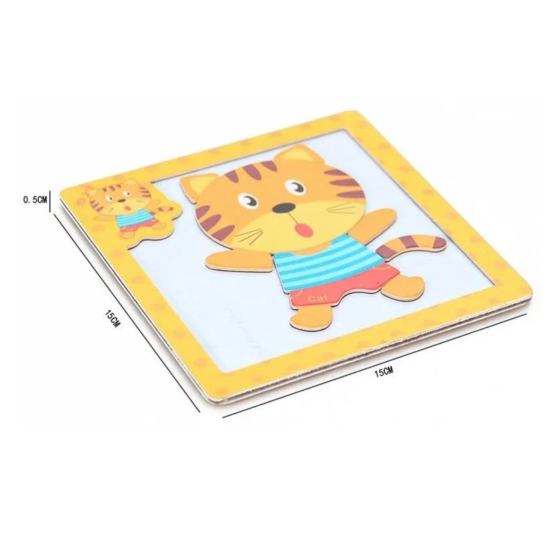 Montessori Toys Educational Wooden Toys for Children Early Learning Puzzle 3D Magnetic Cartoon Animal Math Intelligence Jigsaw