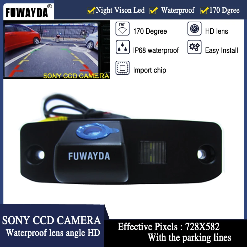 FUWAYDA HD SONY CCD чип заднего вида Обратный парковочная камера для hyundai Tucson Accent Elantra Terracan Sonata Veracruz