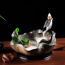 PINNY большой лотос керамический обратный поток ладан горелки Многофункциональный глазурь керамическое буддистское кадило принадлежности ладан держатель