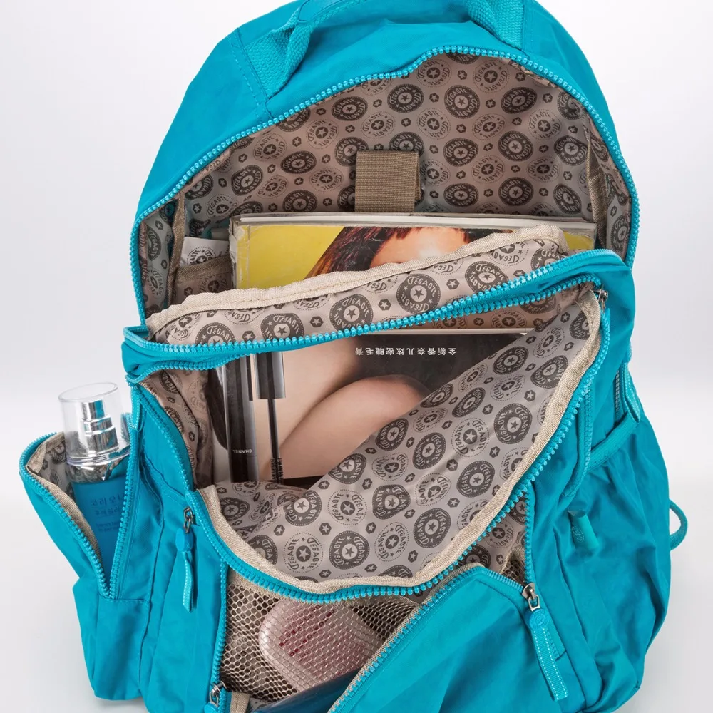 Tegaote clásico nylon mujer mochila marca mochila del cuaderno del ordenador portátil para estudiantes universitarios impermeable mochila escolar