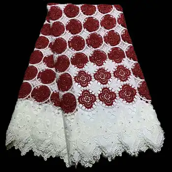 

African Nigerian cord Lace Fabric 2019 New Arrival African Cord Lace Guipure Lace Fabrics High Quality French Net Lace XBS03