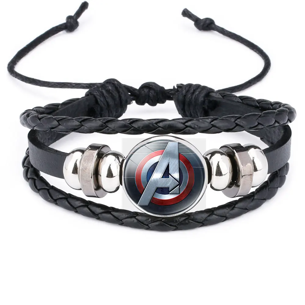 

New Avengers 4 endgame leather bracelets for men boys captain America iron man bracelets jewelry gifts for avengers fans