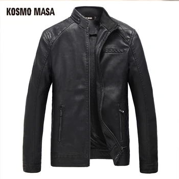 

KOSMO MASA 2017 Faux Fur PU leather Jacket for Men Hip Hop Mens Turkey Motorcycle Bikers Slim Black Fit Skin XXXL Jackets FL0005