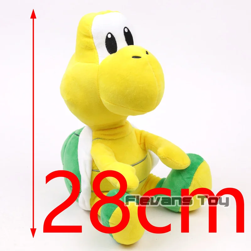 Супер Марио Bros Green koopa TROOPA плюшевая игрушка Черепаха мягкая кукла аниамл 28 см - Цвет: 28cm