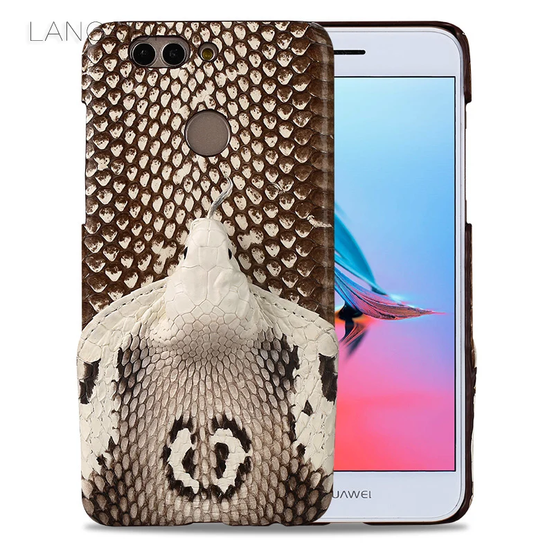 

Luxury brand phone case real snake head back cover phone shell For Huawei Nava2 Plus full manual custom processing
