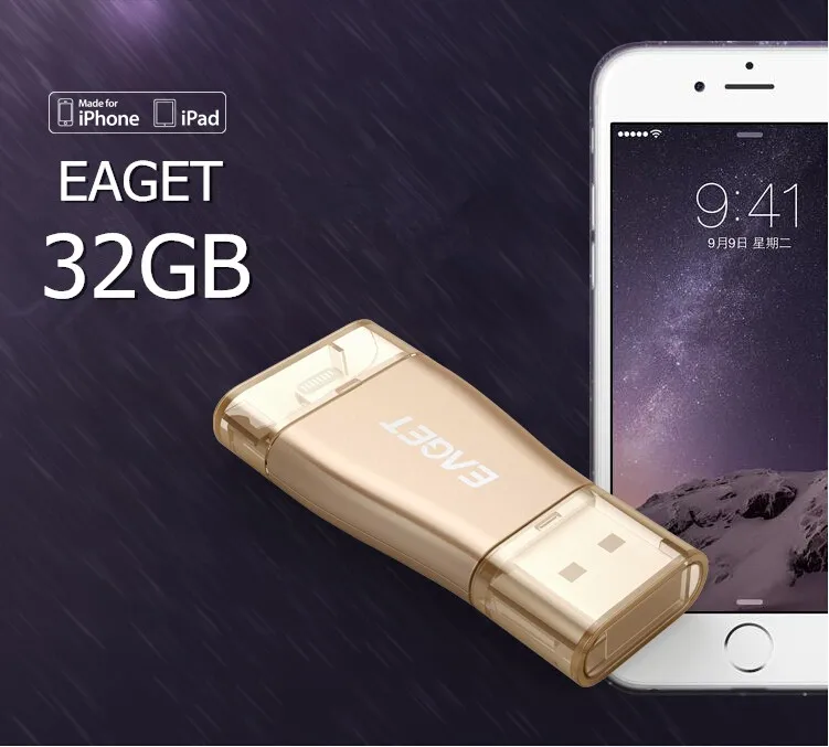 EAGET I50 для iPhone OTG USB 3,0 флеш-накопители 128 Гб 64 ГБ 32 ГБ Емкость расширения для iPhone/iPad/iPod, микроперо накопитель для ПК/MAC