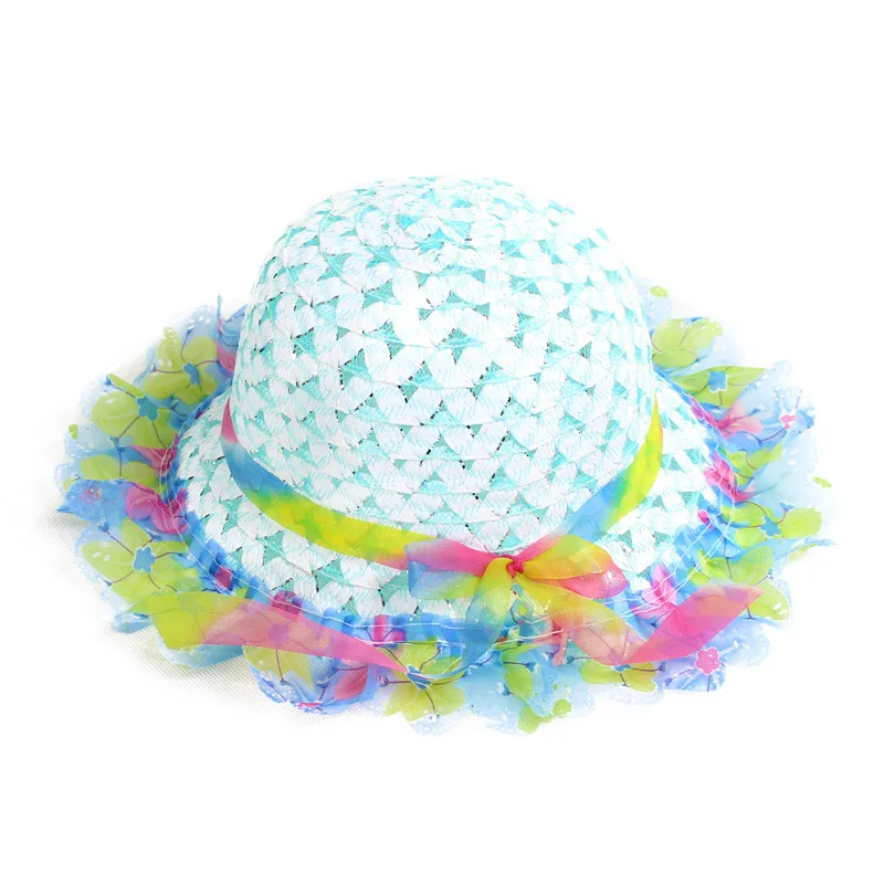 

2018 New Fashion Baby Girls Children Kids Summer Flower Sun Adumbral Straw Hat Beach Cap Kids Gift 1Pcs