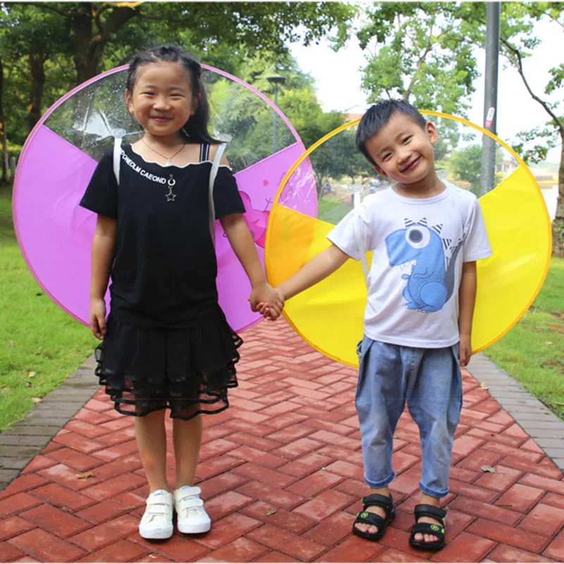 Raincoat poncho creative kids rain cover cute cartoon duck UFO children's raincoat boys and girls umbrella hat windproof poncho rain gear