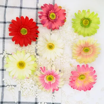 

5pcs/lot Cheap silk gerbera for home decoration bridal accessories clearance fake plastic flowers diy stamen artificial flowers