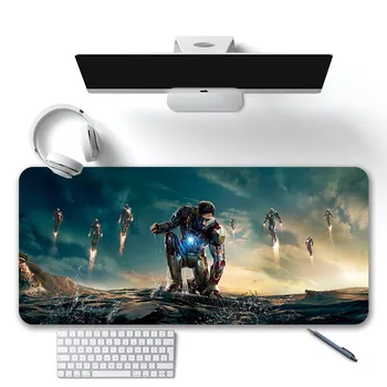 

Iron man Tonystark all Characters 300*800*5mm Gaming Mouse Pad anime Locking Edge pads For Keyboard Mice PC Desk Non slip Mat