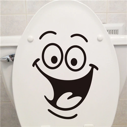 Smile face Toilet stickers diy personalized furniture decoration wall decals fridge washing machine sticker Bathroom Car