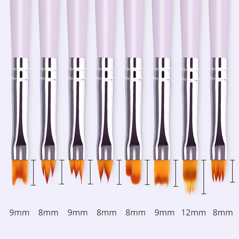 Градиентная кисть для ногтей акриловая УФ-гелевая ручка для рисования цветов фиолетовая Ручка инструмент для маникюра