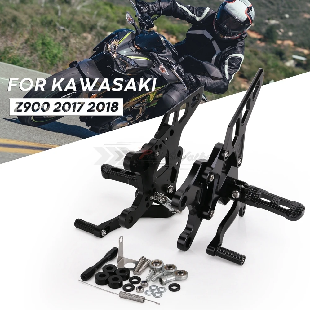 CNC Алюминиевые мотоциклетные регулируемые уличные велосипедные подножки Rearset подножки для ног для Kawasaki Z900 аксессуары