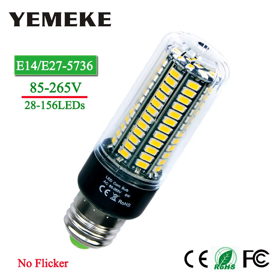 

High Lumens Led Bulb E27 No Flicker 5736 SMD 5W 7W 8W 12W 15W LED Corn Bulb Light 85V-265V Led Lamp E14 For Home Decoration