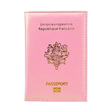HEQUN точное Франция, Обложка для паспорта, Для женщин розового цвета модные мягкие из искусственной кожи с отделением для паспорта, милая Женская заграничного паспорта чехол французский