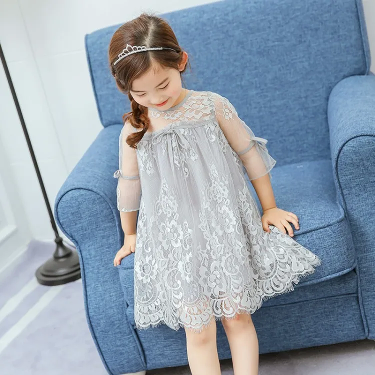 

2-17 Girl summer lace half sleeve dress , summer dress girl , girls dresses , 5pcs/lot ZS03