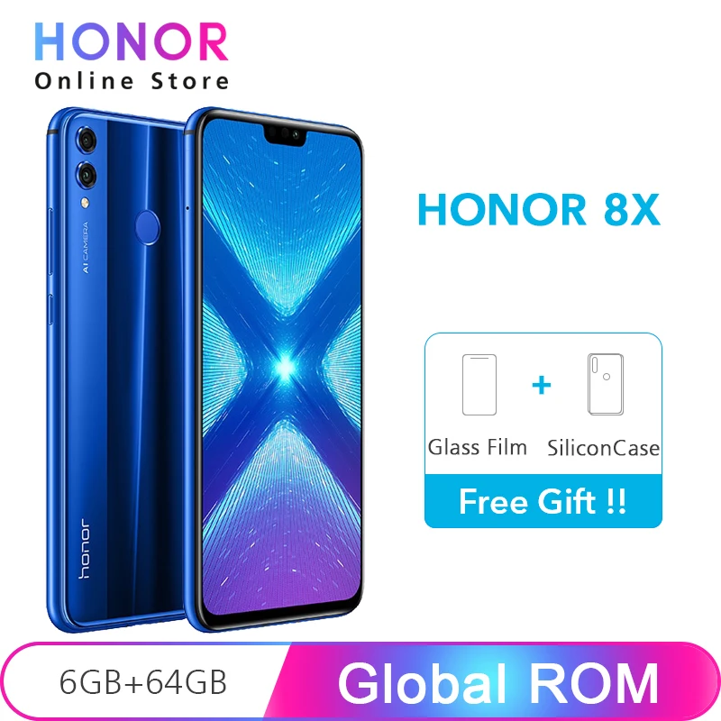 

Huawei Honor 8X 8 X 6GB RAM 64GB ROM Google Play Kirin 710 Octa Core 20MP Dual Camera 6.5" 1080x2340p Display Telephone