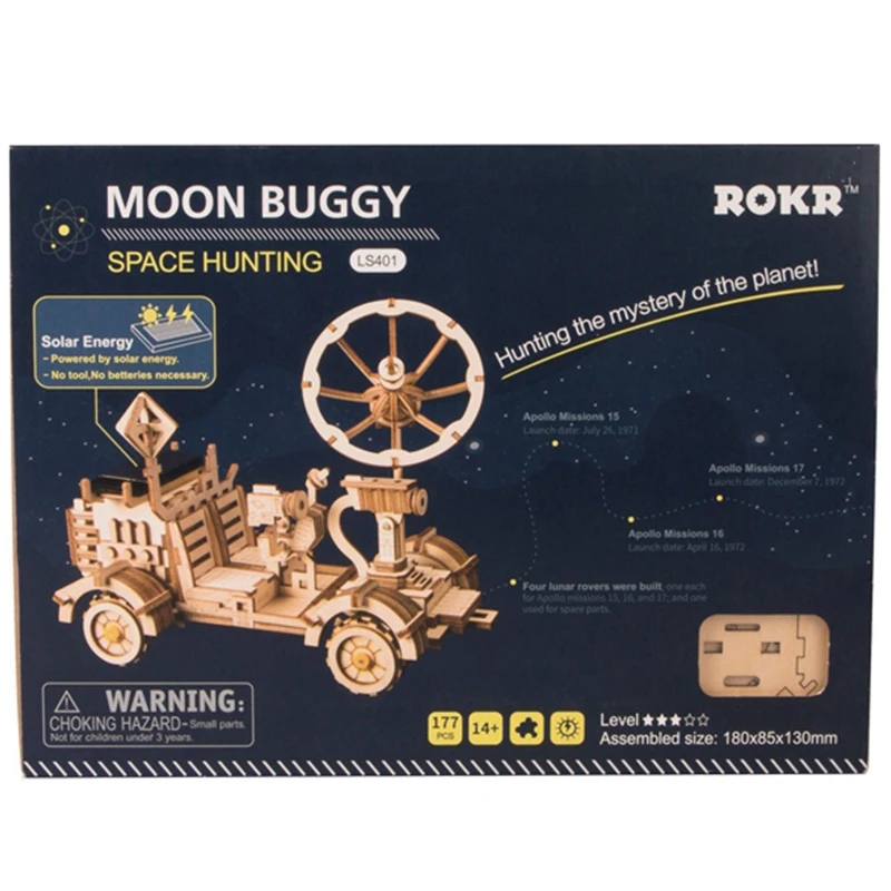 Robotime подвижная Луна Багги солнечной энергии игрушка 3D Diy резка деревянная модель строительные наборы подарок для детей и взрослых LS401