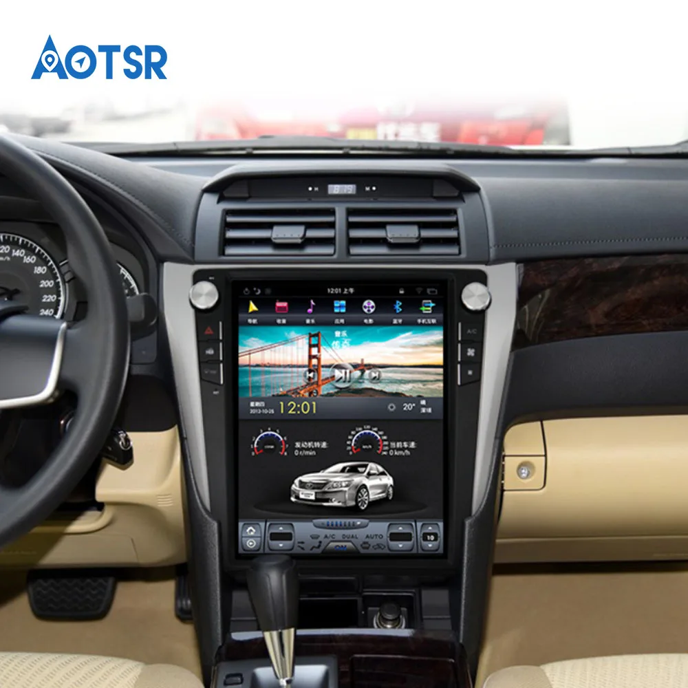 Clearance Gps navi android 8.1 4+6GB Tesla style Car GPS tracker For CAMRY 2012+ auto stereo no DVD player dash cam car camera recorder 1