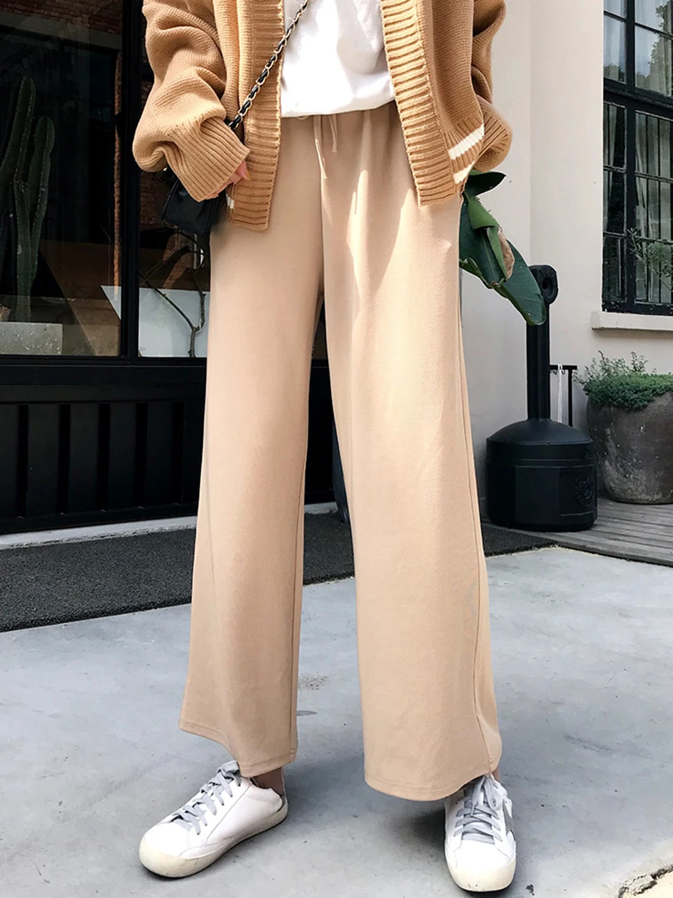 ZYFPGS 2019 осенние популярные женские повседневные штаны свободные плюс размер корейский стиль хлопковые брюки элегантные базовые Хип Хоп