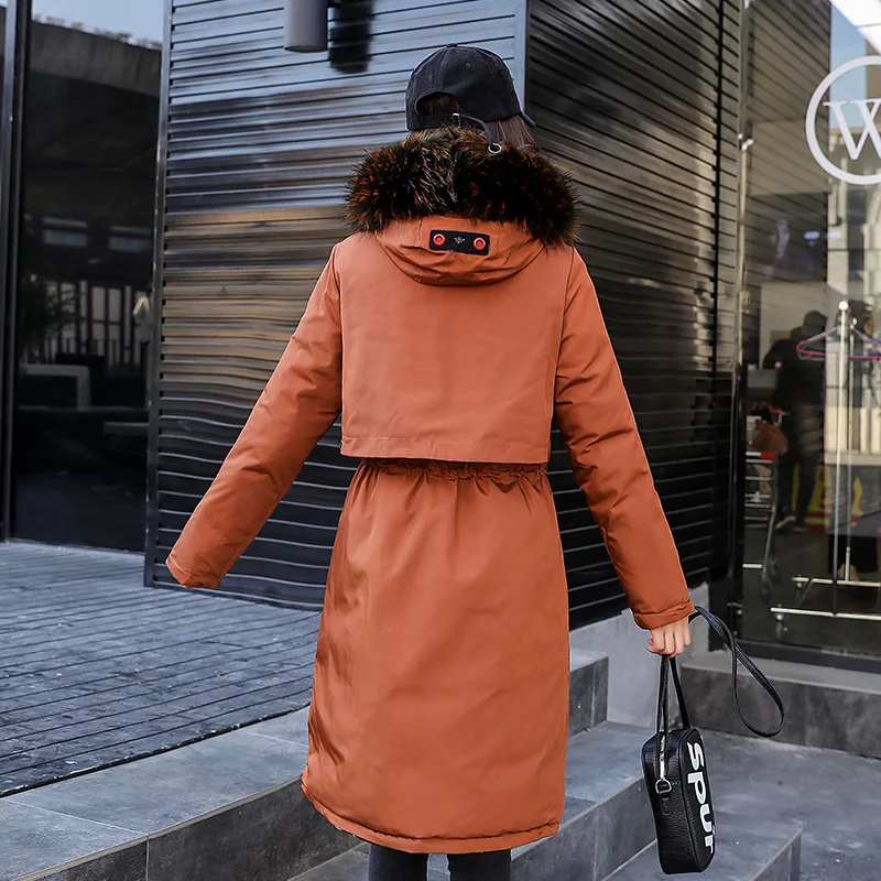 Women Parkas Long Winter Adjustable Waist Long Winter Jackets And Coats Woman Hooded Women Winter Jacket 2018 LZ973v (2)