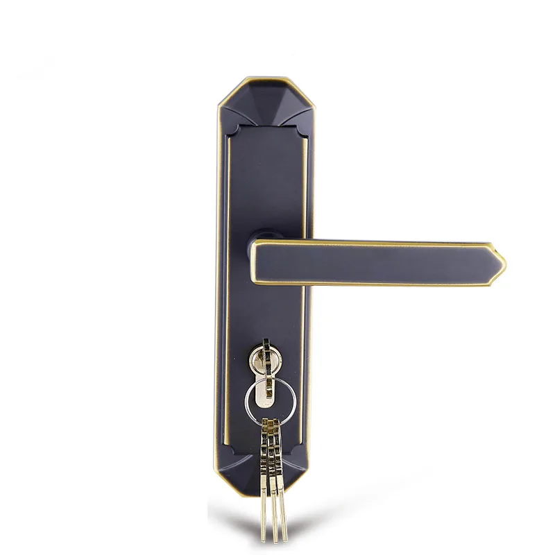 Us 189 45 42 Off Modern Entrance Door Lever Lock Set Solid Wooden Interior Door Locks With Keys Solid Brass Material Black Bronze In Door Locks From