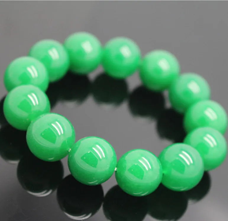 Fashion Natural Quartz Green Stone Bracelets & Bangle for Men Bracelets