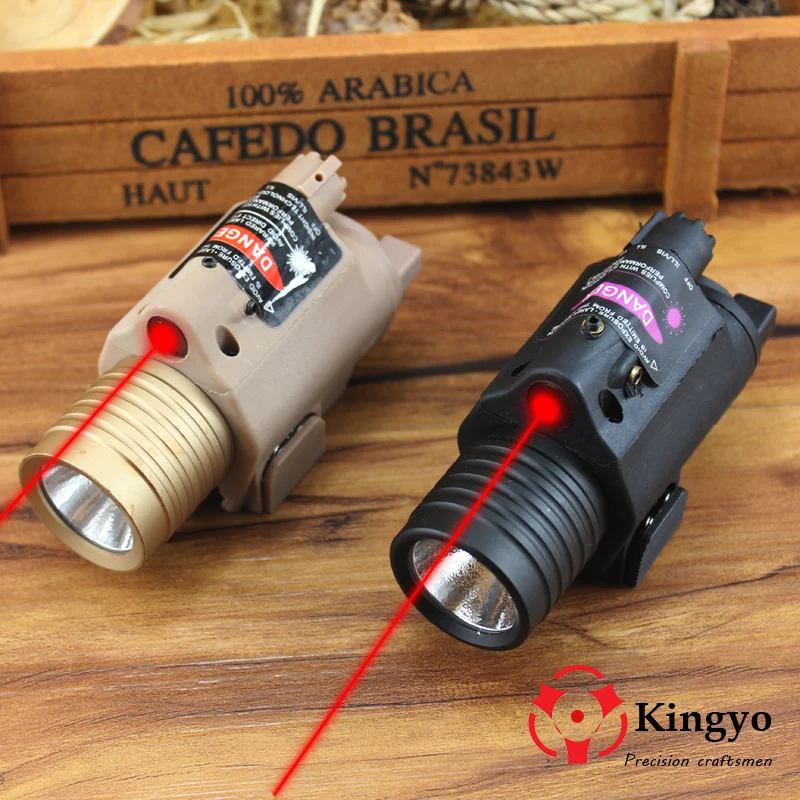 Tactical M6 CREE LED Flashlight & Red Dot Laser Combo Sight 20mm Weaver