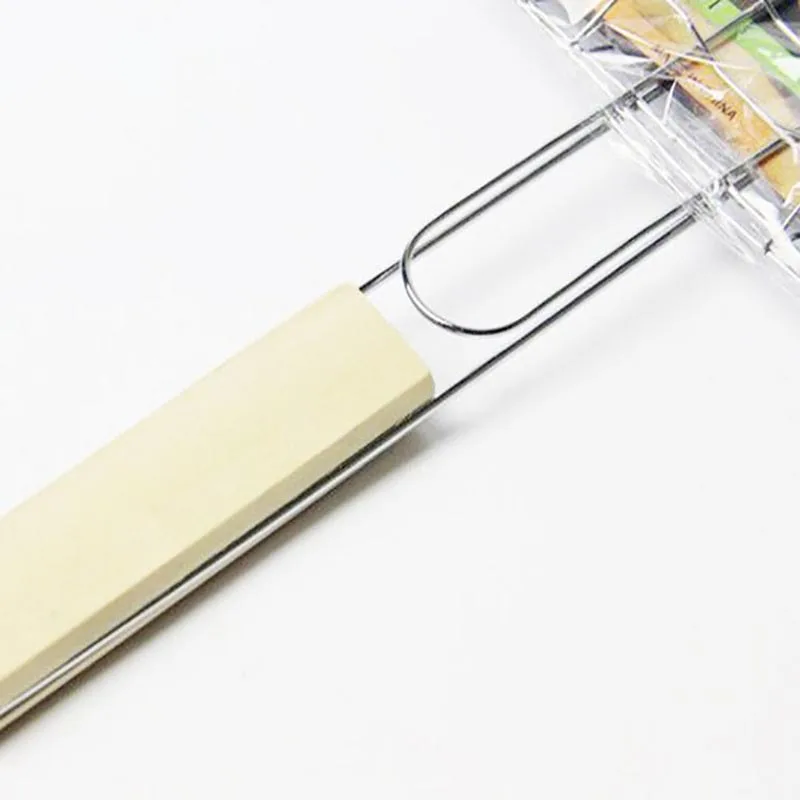 Portable BBQ Grilling Basket Stainless Steel Nonstick Barbecue Grill Basket Tools Grill Mesh for Fish Hamburger