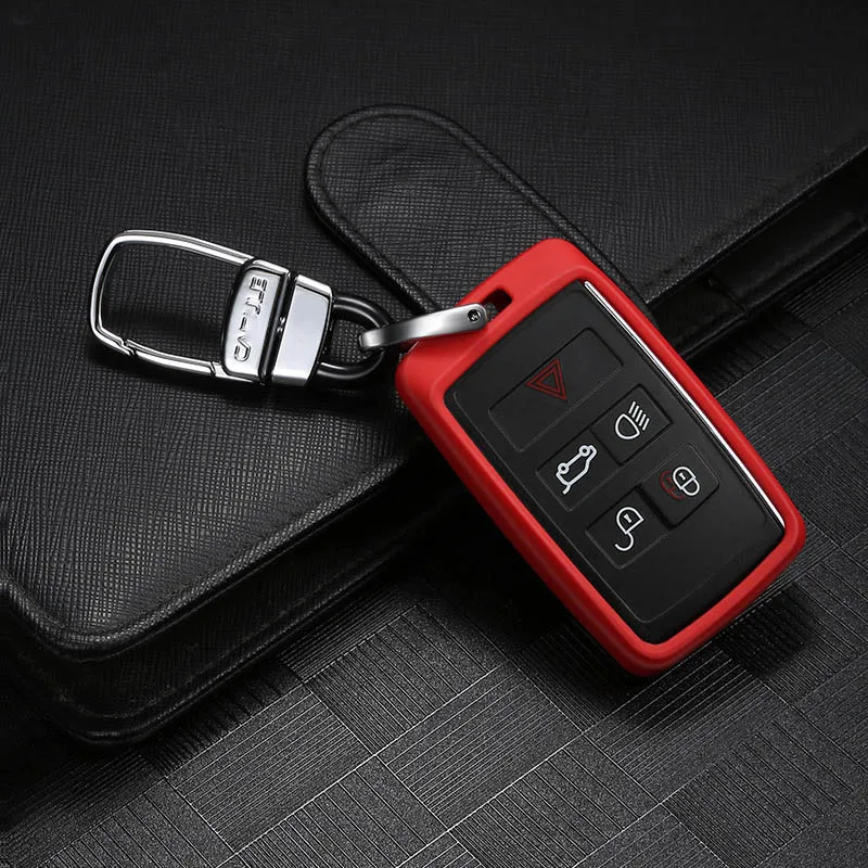 Крышки ключа автомобиля оболочки авто ключ чехол для Land Rover Range Rover Evoque Discovery 4/Discovery Спорт для jaguar FOB брелок - Название цвета: RED