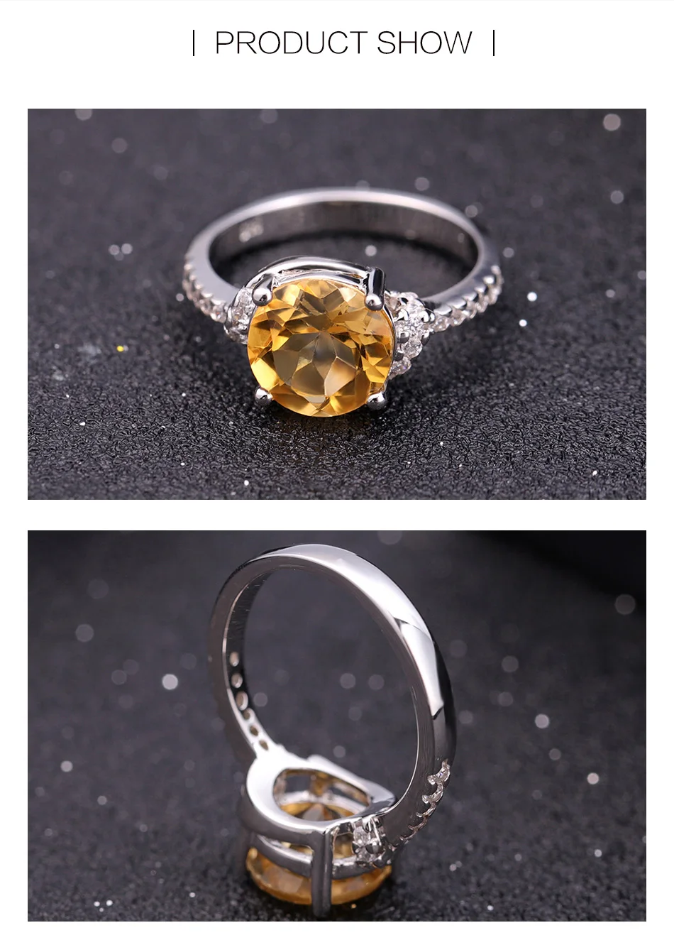 GEM'S BALLET 6.68Ct натуральные цитриновые серьги, набор колец, хорошее ювелирное изделие, 925 пробы, серебро, драгоценный камень, свадебный набор украшений для женщин