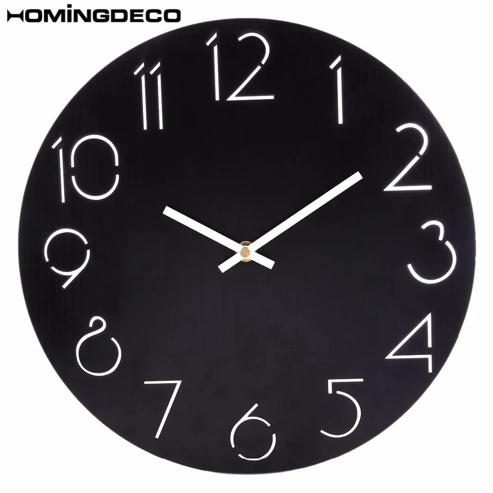 Homingdeco 30 см простые круглые Настенные часы кварцевые современные дизайнерские