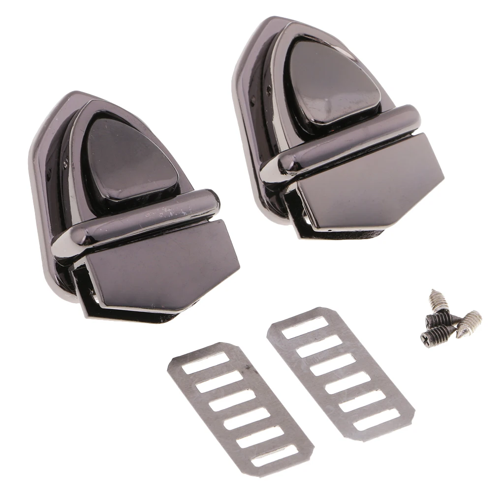 2Pcs Vintage Metal Closure Catch Lock Tuck Clasp Fastener for Leather HandBag Luggage Crafts
